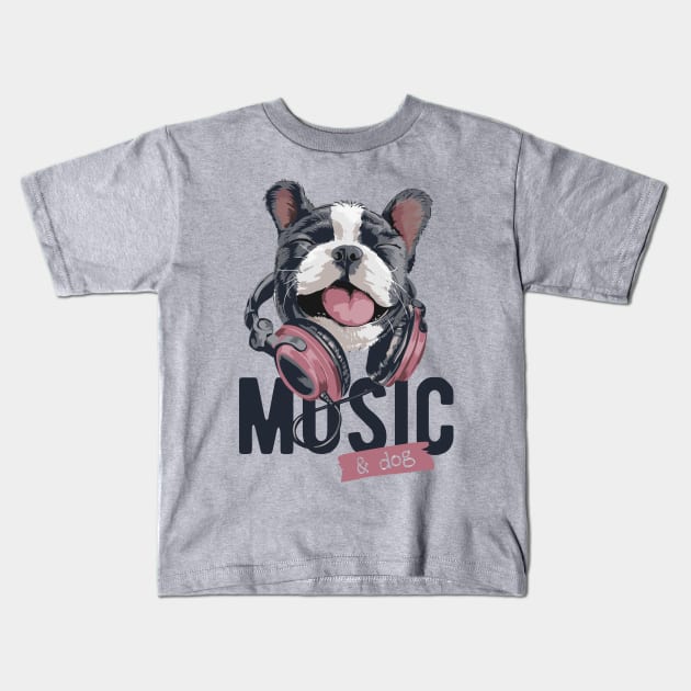 Music & dog Kids T-Shirt by DogsandCats